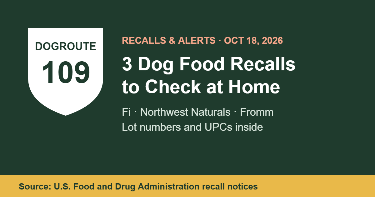 3 Dog Food and Supplement Recalls to Check at Home: Lot Numbers (Oct 2026)